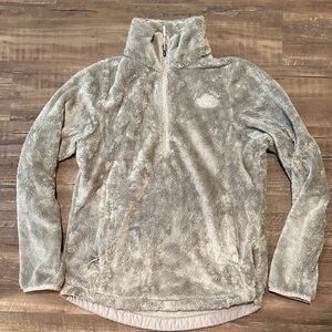 The North Face Gray Teddy 1/4 Zip